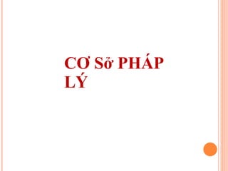 CƠ Sở PHÁP LÝ 