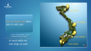 ĐÀ NẴNG
NHA TRANG
PHÚ QUỐC
HẠ LONG
ĐẦU TƯ TRUNG HẠN KÊNH
ĐẦU TƯ HIỆU QUẢ
KỲ NGHỈ MIỄN PHÍ
trên khắp cả nước
15 đêm x 20.000.000VNĐ x 15 năm
= 4.500.000.000 VNĐ TỐI THIỂU
 