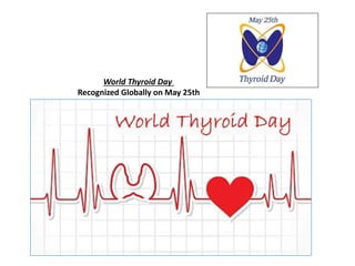 World Thyroid Day
Recognized Globally on May 25th
 