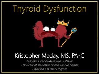 Kristopher Maday, MS, PA-C
Program Director/Associate Professor
University of Tennessee Health Science Center
Physician Assistant Program
 