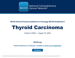 NCCN Clinical Practice Guidelines for Thyroid Carcinoma Version 4.2024