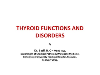 Thyroid functions and disorders presentation | PPT
