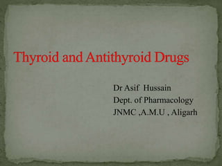 Dr Asif Hussain
Dept. of Pharmacology
JNMC ,A.M.U , Aligarh
 