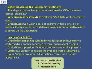 Realigning Vision THYROID EYE DISEASE . CLINICAL FEATURES , MANAGEMENT | PPTX