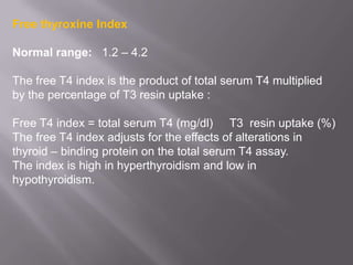 free thyroxine index range