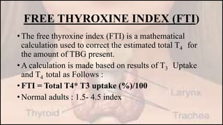 Thyroid function test PPT Thyroid function test PPT