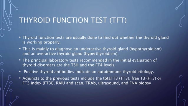 THYROID FUNCTION TEST | PPTX