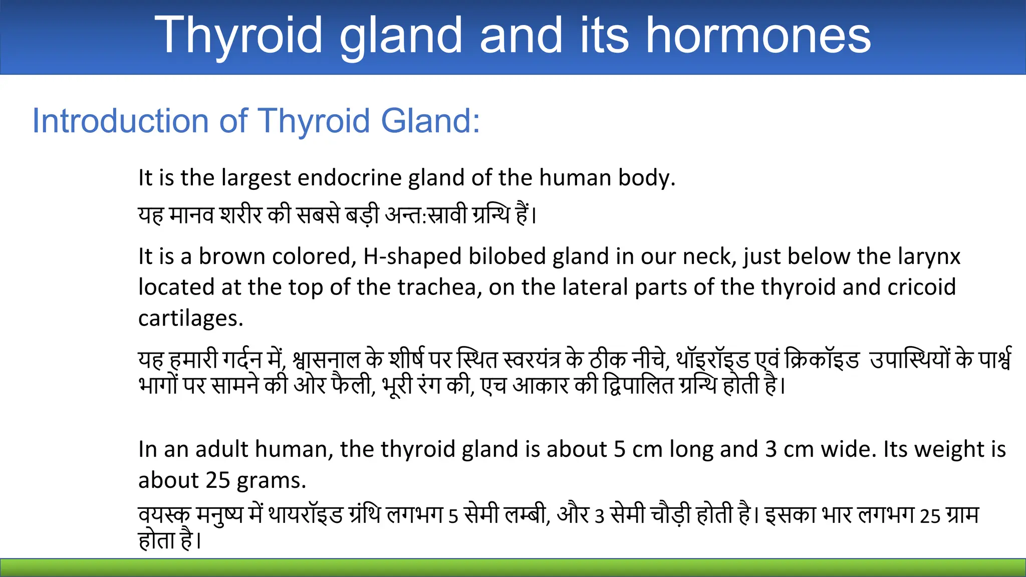 Thyroid Gland Hormones Of Thyroid Gland Ppt