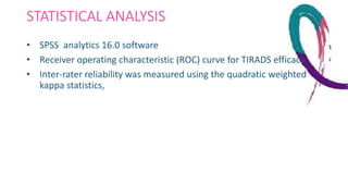 TIRADS SCORING : its Efficacy and Accuracy | PPTX