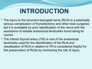 Patterns of Recurrent Laryngeal Nerve and Inferior Thyroid Artery in ...