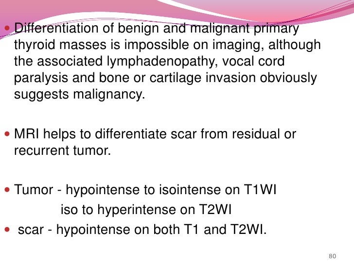 Thyroid lesions detected by mri