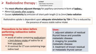 Radioiodone Thyroid malignancies for Medical Students | PPTX