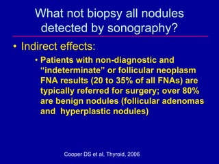 What not biopsy all nodules
      detected by sonography?
• Indirect effects:
     • Patients with non-diagnostic and
    ...