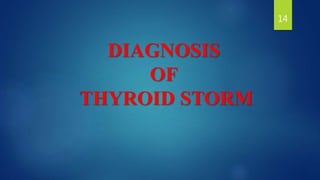 DIAGNOSIS
OF
THYROID STORM
14
 