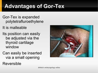 Cord injection – Teflon, fat, collagen 