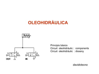 OLEOHIDRÀULICA




       Principis bàsics
       Circuit oleohidràulic : components
       Circuit oleohidràulic : disseny




                          davidctecno
 
