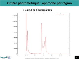 77
Traitement d'Images Médicales, Arnaud Charnoz, Ircad R&D 2012-2013
1-Calcul de l’histogramme
Critère photométrique : approche par région
 