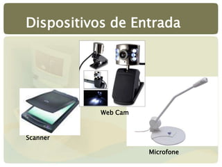 Microfone
Dispositivos de Entrada
Scanner
Web Cam
 