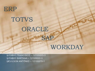 ERP TOTVS ORACLE SAP WORKDAY ,[object Object]