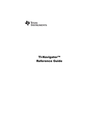 TI-Navigator™
Reference Guide
 