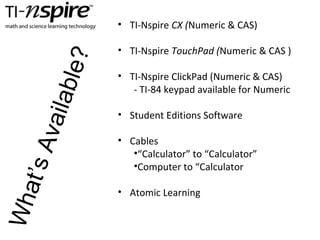 Ti Nspire Overview | PPT