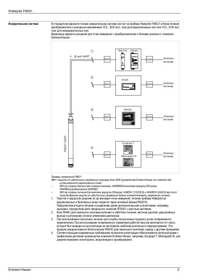 Датчик уровня waterpilot fmx21