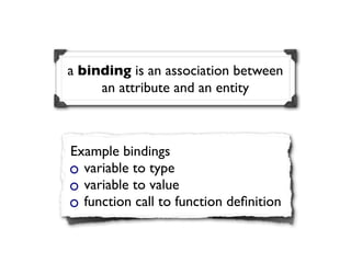 Ti1220 Lecture 2: Names, Bindings, and Scopes | PDF