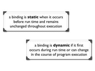 Ti1220 Lecture 2: Names, Bindings, and Scopes | PDF
