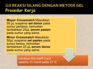 Gel dalam mikrotube berisi reagen AHG (Diamed R) 