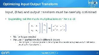 •
•
•
•
Optimizing Input/Output Transform
 