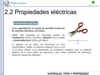 MATERIALES: TIPOS Y PROPIEDADES
2.2 Propiedades eléctricas
 