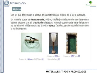 MATERIALES: TIPOS Y PROPIEDADES
 