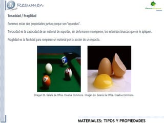 MATERIALES: TIPOS Y PROPIEDADES
 