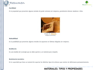MATERIALES: TIPOS Y PROPIEDADES
 