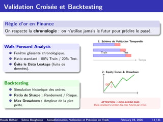 Estimation, Validation et Prévision en Trading Intelligent : Approches ...