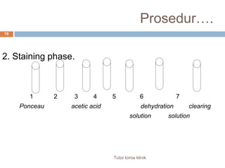 Persiapan sampel, serum dengan sedikit bromphenol blue dengan applicator letakkan pada 1/3 tepi cell. Acetat membran 