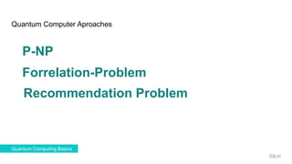 Quantum Computer Aproaches
Quantum Computing Basics
P-NP
Forrelation-Problem
Recommendation Problem
 