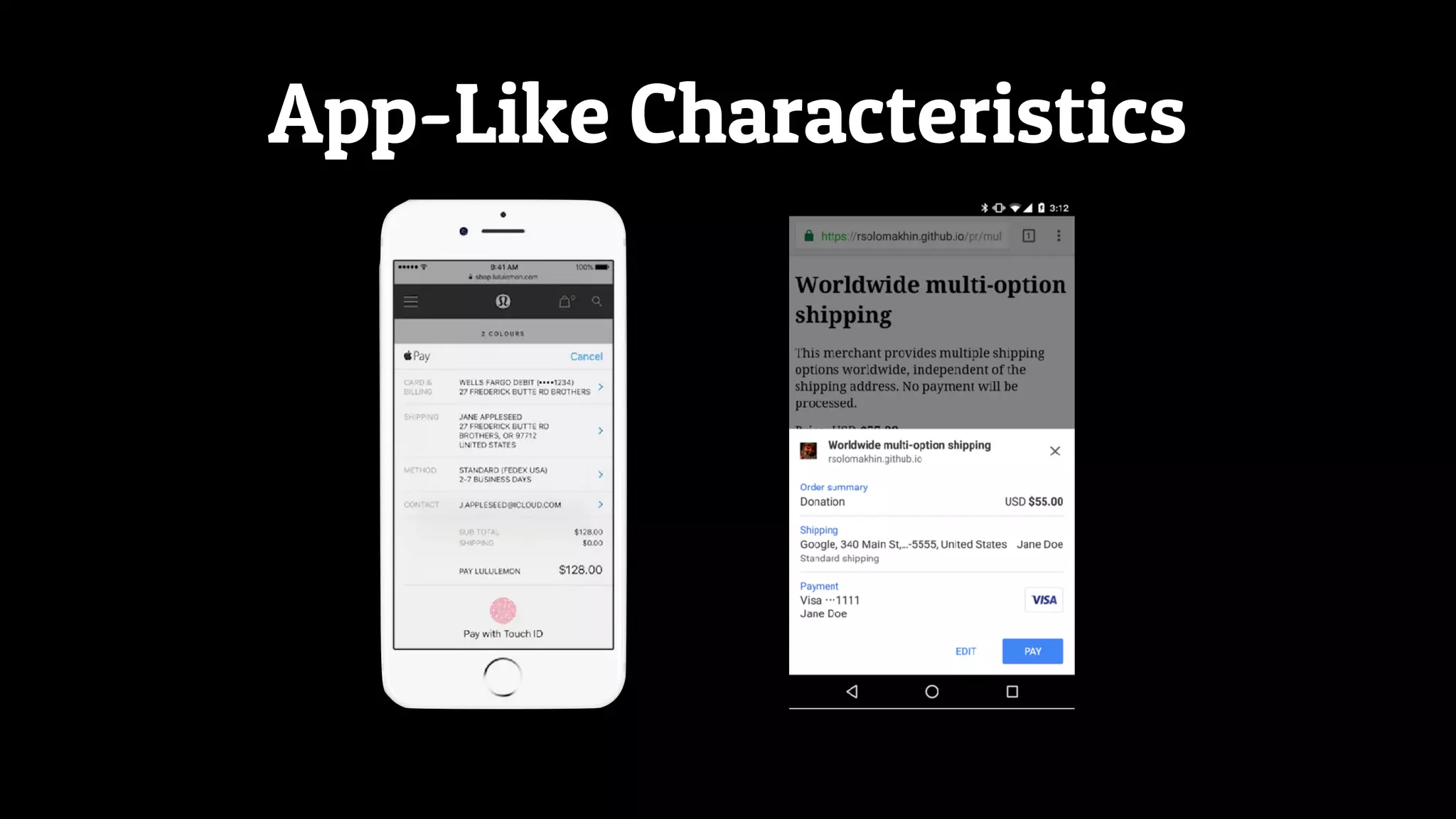 App-Like Characteristics
 