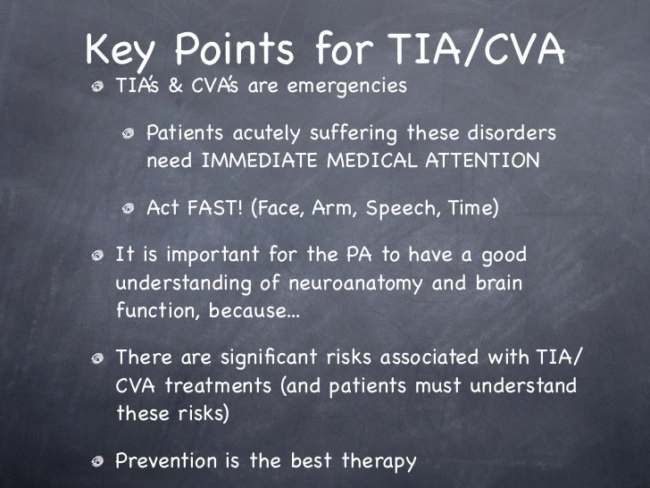 Tia and cva