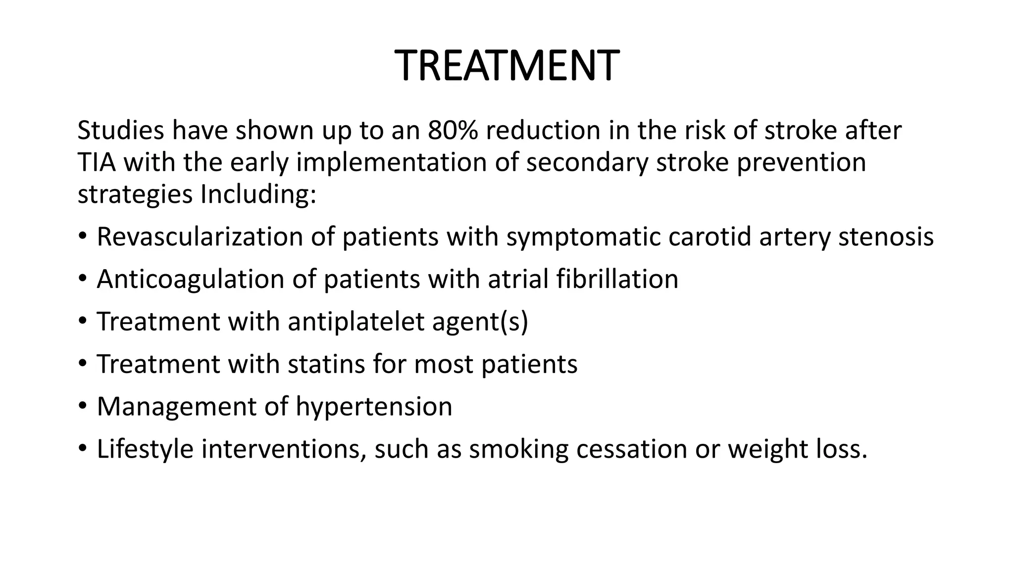 TIA and stroke prevention | PPTX