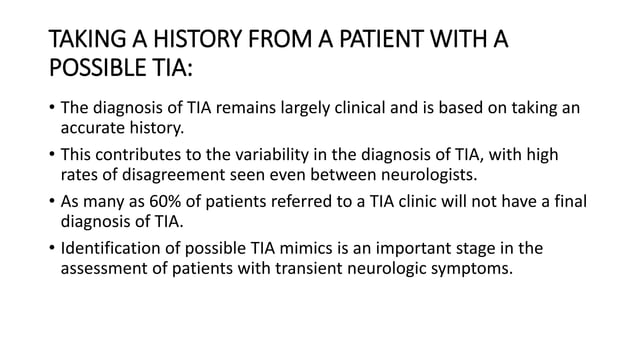 TIA and stroke prevention | PPTX