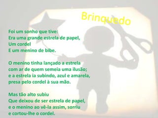 Outros livros de realce: Contos da Montanha (1941), Novos Contos da Montanha (1944), o romance Vindima (1945) e Pedras Lavradas (1951). Em 1937 iniciou a série A Criação do Mundo, que em 1981, com O Sexto Dia da Criação do Mundo, atingia cinco volumes: ciclo cósmico de carácter autobiográfico. Em 1941 publicou o primeiro volume do Diário, cuja série abrangia 14 volumes em 1987; é nesse ciclo autobiográfico, expresso em prosa e verso, que a poesia de Torga atinge a sua plenitude. Filho de camponeses e ex-seminarista, afloram na sua obra as raízes telúricas (reflectidas até na escolha do pseudónimo) e os motivos de ordem bíblica que lhe povoam o imaginário. Entre outros prémios literários, conta-se o Prémio Camões, que recebeu em 1989.