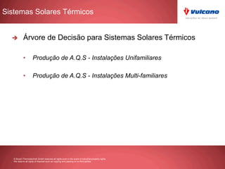 © Bosch Thermotechnik GmbH reserves all rights even in the event of industrial property rights.
We reserve all rights of disposal such as copying and passing on to third parties.
Sistemas Solares Térmicos
è  Árvore de Decisão para Sistemas Solares Térmicos
•  Produção de A.Q.S - Instalações Unifamiliares
•  Produção de A.Q.S - Instalações Multi-familiares
 