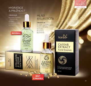 liniezdraví
15
2
3
15
OBSAHUJE:
•• výtažek z hnědých
mořských řas
•• kolagen
•• hyaluronát sodný
•• trehalózu
HYDRATACE
A PRUŽNOST
MLÁDÍ
A ELASTICITA
OBSAHUJE:
•• výtažek z jeseteřího kaviáru
•• hyaluronát sodný
•• trehalózu
•• vitamín B3
•• panthenol
péče o obličej
NOVINKA
BRZY
V PRODEJI
 