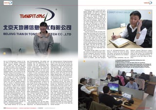 1
2
3
212 213TELE-audiovision International — The World‘s Largest Digital TV Trade Magazine — 07-08/2013 — www.TELE-audiovision.com www.TELE-audiovision.com — 07-08/2013 — TELE-audiovision International — 全球发行量最大的数字电视杂志
ten nur 20 Mitarbeiter, 6 davon im Sa-
les Team für den lokalen chinesischen
Markt. General Manager Bang Xian
Peng erzählt uns, wie alles begann:
„In 2004 gründeten mein Bruder Bang
Xin Peng und ich die Firma Tianditong.“
Beide hatten zuvor beim staatlichen
Spiegelhersteller China Zheng Hua ge-
arbeitet. Diese Firma produziert vor al-
lem für das Militär und die Regierung.
Auch Tianditong produziert für staat-
liche Kunden und stellt Großspiegel
und Earth Station her, die z.B bei den
Botschaften eingesetzt werden. „Wir
haben auch alle 9m Spiegel geliefert,
die von Huawei in Afghanistan aufge-
baut worden für das dortige Kommu-
nikationsnetz.“ Weitere Earth Stations
von Tianditong findet man in Ländern
wie dem Kongo, Mali, Tschad, Nigeria,
Gabon und Pakistan. Eingesetzt weden
sie von Huawei oder von ZTE, den bei-
den großen Netzwerkanbietern. „Unse-
re Technik ist kompatibel mit den Sy-
temen von Cisco, Newtek, Harris und
Philips,“ erläutert General Manager Gan
Xian Peng den professionellen Bereich
des Unternehmens. Etwa 150 solcher
großen Satellitensysteme werden im
Jahr von Tianditong ausgeliefert.
Aber dieser Bereich ist nur ein Teil
des Produktangebots. Viel größer und
wichtiger sind die Spiegel für den TV-
Empfang. Hier hat Tianditong enorm
investiert und die allerneuesten Ma-
schinen angeschafft. Die Produktion
erfolgt nun vorwiegend maschinell und
genau das bekommen wir nach einer
halbstündigen Fahrt in Richtung Süden
zu sehen: in Guan, etwa 50km entfernt
von Beijing und kurz nachdem man den
Großraum von Beijing verlassen und in
die Provinz Hebei gelangt hat Tiangdi-
tong mehrere riesige Fabrikationshal-
len gebaut. „Diese drei Hallen umfas-
sen 12000 Quadratmeter,“ erfahren wir
von Xiangs Bruder Bang Xin Peng. Er
leitet hier in Guan die Fabrikationsanla-
gen. Er ergänzt: „Noch in diesem Jahr
beginnen wir mit dem Aufbau einer wei-
teren Halle mit 12000 Quadratmetern
und eines Verwaltungsgebäudes mit
8000 Quadratmetern und 3 Stockwer-
ken.“ General Manager Bang Xian Peng
ergänzt: „Die Lage hier ist ideal: wir
sind nahe genug an Beijing und gleich-
zeitig nahe am Hafen von Tianjin und
können somit sehr leicht unsere Spie-
gel in alle Welt verschifffen.“
Der Rundgang durch die drei Fabri-
kationshallen zeigt die vielen modernen
Maschinen. Am beeindurckendsten ist
die vollautomatische Farbsprühanlage,
die von ITW Gema aus der Schweiz be-
zogen wurde. Sie ist das Herzstück bei
Tianditong und genügt den modernsten
Anforderungen des Umweltschutzes.
„Das Brauchwasser wird recyclet und
auch die Farbreste werden wiederver-
wendet,“ erklärt stolz Fabrikationsleiter
Bang Xin Peng. Der Smog, für den die
Region Beijing leider noch bekannt ist,
erhält auf jeden Fall von Tianditong kei-
nen Nachschub: hier läuft die Produkti-
on umweltfreundlich und rein ab.
Aber das ist nur ein Argument, das
für Tianditong spricht. Das andere ist
die extrem hohe Qualität, die durch den
Einsatz der Maschinen erreicht wird.
Die Produktionsschritte laufen nicht nur
automatisch ab sondern werden auch
automatisch überwacht. So erfolgt so-
fort nach der automatischen Pressung
des Spiegels eine automatische Kon-
trolle der Passgenauigkeit und nach
dem Farbauftrag in der Farbsprühanla-
ge werden die Spiegel ebenfalls auto-
matisch überprüft. „Wir verwenden nur
das absolut beste Farbmaterial,“ betont
Fabrikationsleiter Bang Xin Peng, „wir
beziehen die Farbe von einer amerika-
nischen Firma, die hier in der Nähe die
Farben herstellt.“
1. Freundlich begrüßt die Rezeptionistin die Besucher beim
Spiegelhersteller Tianditong.
2. Das ist Leo Kang. Er leitet das Sales Team bei Tianditong.
3. Das Sales Team bei Tianditong ist damit beschäftigt, die Aufträge der
Kunden in China zu erfüllen. Bislang hat Tianditong nur den heimischen
Markt bedient. Das ändert sich nun und das Sales Team erhält bald
Verstärkung, um die Anfragen aus dem Ausland bedienen zu können.
Produziert werden in Guan alle Con-
sumer Spiegel. Das beginnt bei 45cm
Offsetspiegeln und geht bis hinauf zu
1,80m PFA Segmentspiegeln. „Bislang
haben wir mit unseren Spiegeln nur
den inländischen Markt in China be-
dient,“ erläutet General Manager Bang
Xian Peng die Strategie, „aber mit die-
ser neuen Anlage sind wir bereit und in
der Lage, den Weltmarkt zu beliefern.“
Keine Frage, die Qualität der von Tian-
ditong hergestellten Spiegel ist Welt-
klasse und die enormen Produktions-
kapazitäten dürften für Großabnehmer
sehr verlockend sein.
Dass die beiden Brüder auf dem rich-
tigen Weg sind zeigen auch ihre Umsat-
zahlen. „In 2010 erzielten wir einen Um-
satz von 80 Millionen RMB (etwa 12 Mio
USD), in 2011 waren es 100 Mio RMB
(etwa 16 Mio USD) und in 2012 waren
es 200 Mio RMB (etwa 32 Mio USD).“ Auf
unsere Frage, was er für 2013 erwartet,
kommt die optimistische Aussage: „300
Mio RMB!“, also fast 50 Mio USD. Das
sind Riesensprünge für ein Unterneh-
men, das in 2014 sein 20jähriges Jubi-
läum feiern wird.
Die beiden Brüder haben in nur weni-
gen Jahren ein beeindruckendes Unter-
nehmen aufgebaut, das jetzt, nachdem
bislang nur der Inlandsmarkt in China
bedient wurde, bereit ist, den Welt-
markt zu erobern. „Wir sind übrigens
auch an Auftragsporduktionen inter-
essiert,“ erfahren wir noch von Bang
Xian Peng, „und können die Produktion
schnell auf die Wünsche von Großkun-
den umstellen.“
Damit ist alles vorhanden, was ein
weiteres rasantes Wachstum möglich
macht: modernste Maschinen, günstige
Lage für den Export und umfassendes
Knowhow in der Spiegelproduktion. Ti-
anditoong ist auf dem Weg zur Welts-
pitze.
 