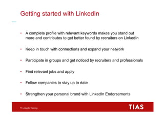 TIAS - LinkedIn training - MSc advanced