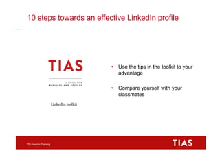 LinkedIn networking tips – Introductions
72 Training online networking skills
 