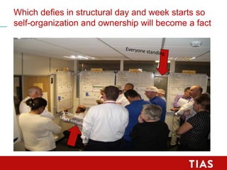 Which defies in structural day and week starts so
self-organization and ownership will become a fact
 