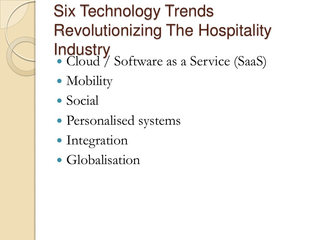 Emerging trends in Tourism and Hospitality