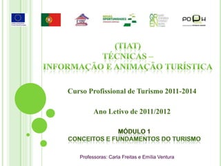 Curso Profissional de Turismo 2011-2014

         Ano Letivo de 2011/2012




   Professoras: Carla Freitas e Emília Ventura
 